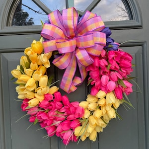 Tulip Wreath Summer Wreath Spring Wreath Front Door Wreath Door Hanger Tulip Decor