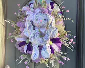 Easter Wreath Bunny Wreath Easter Bunny Wreath Front Door Wreath Door Hanger Front Porch Decor Easter Decoration Easter Bunny Decoration