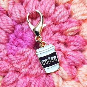 Coffee Cup Stitch Marker, Stitch Markers for Crochet and Knitting, Progress Keepers, Row Counters, Place Markers, Stitch Holders, Bag Charm