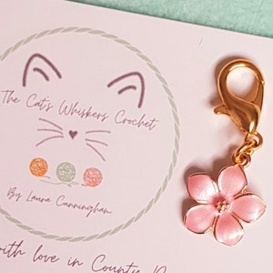 Pink Flower Stitch Marker, Stitch Markers for Crochet and Knitting, Progress Keepers, Place marker, row counter, stitch markers uk