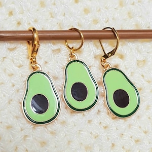 Avocado stitch marker, stitch markers for crochet and knitting, progress keepers, uk stitch markers, zipper pull, planner charm, notions