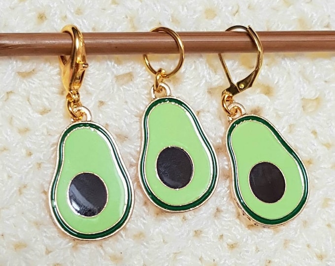 Avocado stitch marker, stitch markers for crochet, stitch markers for knitting, progress keepers, gifts for avocado lovers, food charms