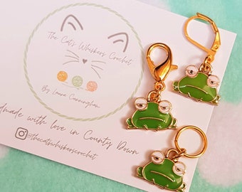 Frog Stitch Marker, stitch markers for Crochet, Stitch Markers for Knitting, Progress Keepers, stitch marker frog, frog charms,animal marker