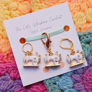 Stitch Marker Sewing Machine, Stitch Markers for Crochet and Knitting, Progress Keepers, Stitch Holders, Row Counters, Bag Charm,Zipper Pull