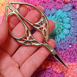Gold Stork Embroidery Scissors, Decorative Craft Scissors, Fancy Fun Yarn Scissors, Sewing Scissors, Quality Sharp Scissors, Sewing Gifts