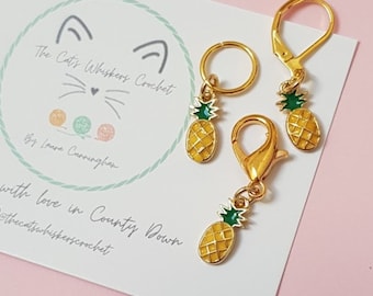 Pineapple Stitch Marker, Stitch Markers for Crochet&Knitting,Progress Keepers,pineapple charm, zipper pull, journal charms, uk stitch marker