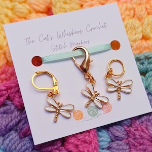 Libelle Maschenmarkierer: Emaille Stricken Häkeln Fortschritt Wächter