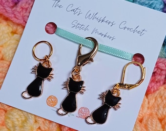 Stitch Marker Black Cat, Crochet and Knitting Gifts, Crochet and Knitting Kit, Crochet and Knitting Accessories