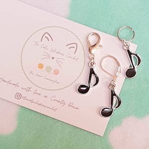 Music Stitch Marker for Crochet and Knitting, Progress Keeper, Music Charm, Place marker, Gift for Music Lovers, Music Stitch Holder