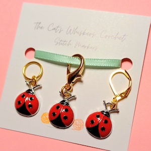 Ladybird Stitch Marker, Stitch Markers for Crochet, Stitch Markers for Knitting, Progress Keepers, Stitch marker ladybug, ladybug charm