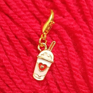 Milkshake Stitch Marker: Crochet Knitting Progress Keeper