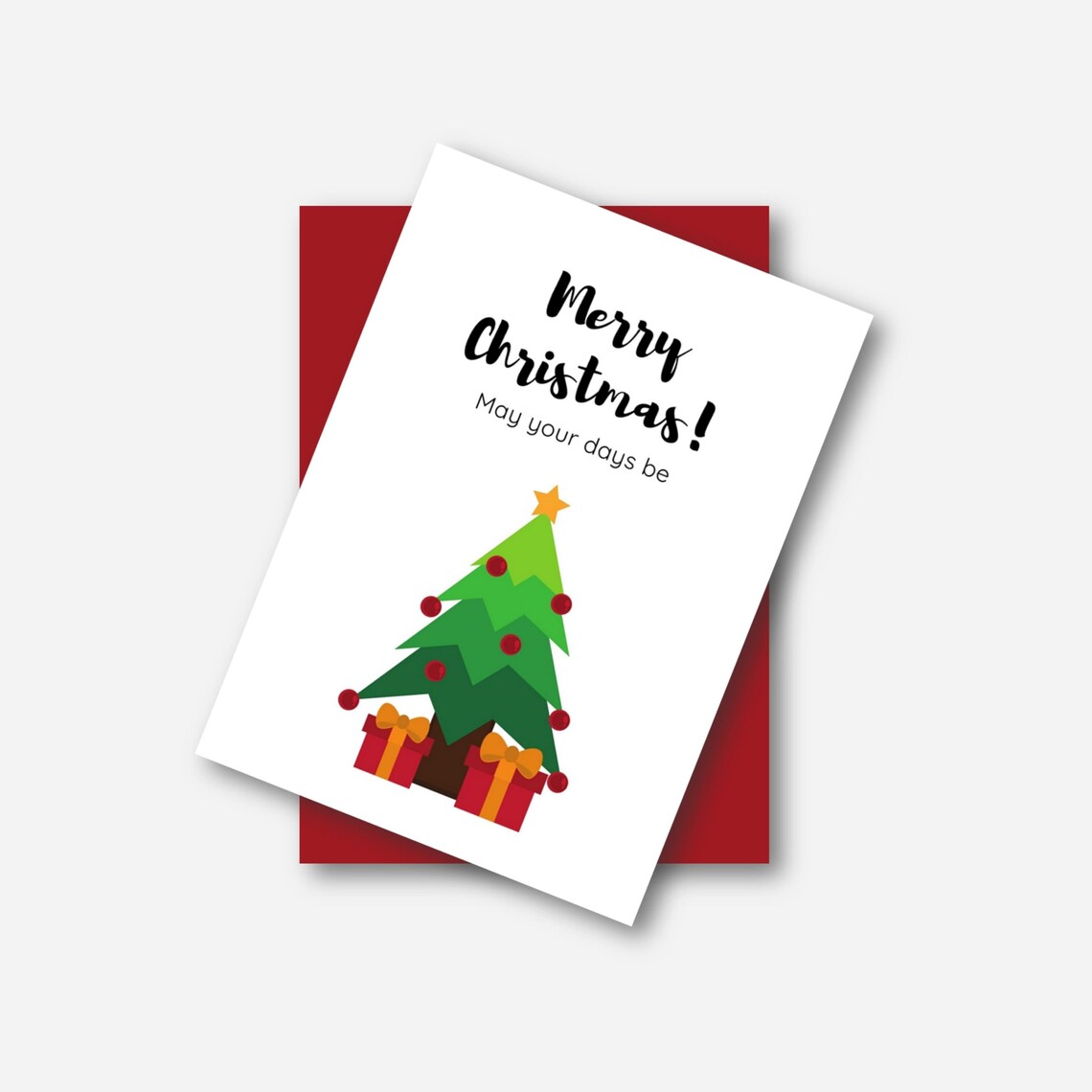 Printable Christmas Card &amp; Envelope Instant Download | Etsy