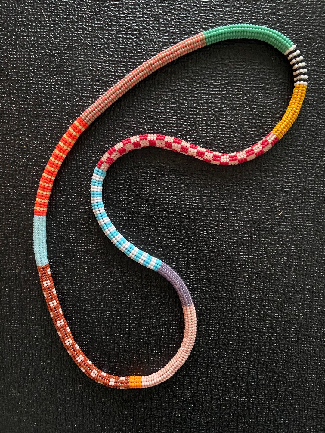 Regina Necklace Handmade Beaded Necklace With 3000 Beads Etsy