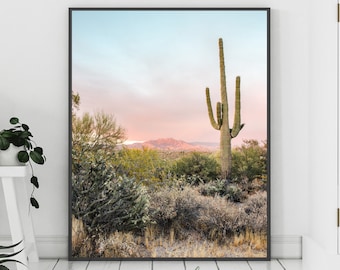 Desert Print, Desert Sunset, Saguaro Cactus, Arizona Wall Art, Nature Photography, Nature Print , Cactus Wall Art , Desert Poster