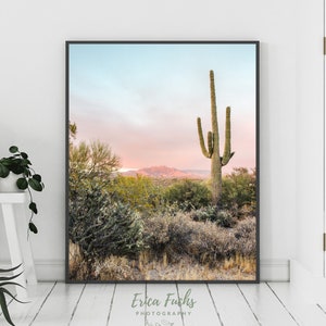 Wüstendruck, Wüstenuntergang, Saguaro Kaktus, Arizona Wandkunst, Naturfotografie, Naturdruck, Kaktus Wandkunst, Wüste Poster