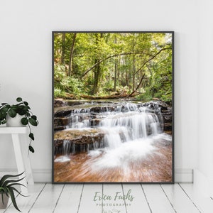Wald Poster, Wald Foto, Wasserfall Poster, Wald Poster, Cottagecore Poster, Wasserfall Druck, Wald Dekor, Grüne Landschaft, Natur Kunst