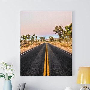 Joshua Tree Photo, Desert Photo, California Canvas, National Park Photo, California Wall Art, Desert Road, Desert Sunset, Desert Art