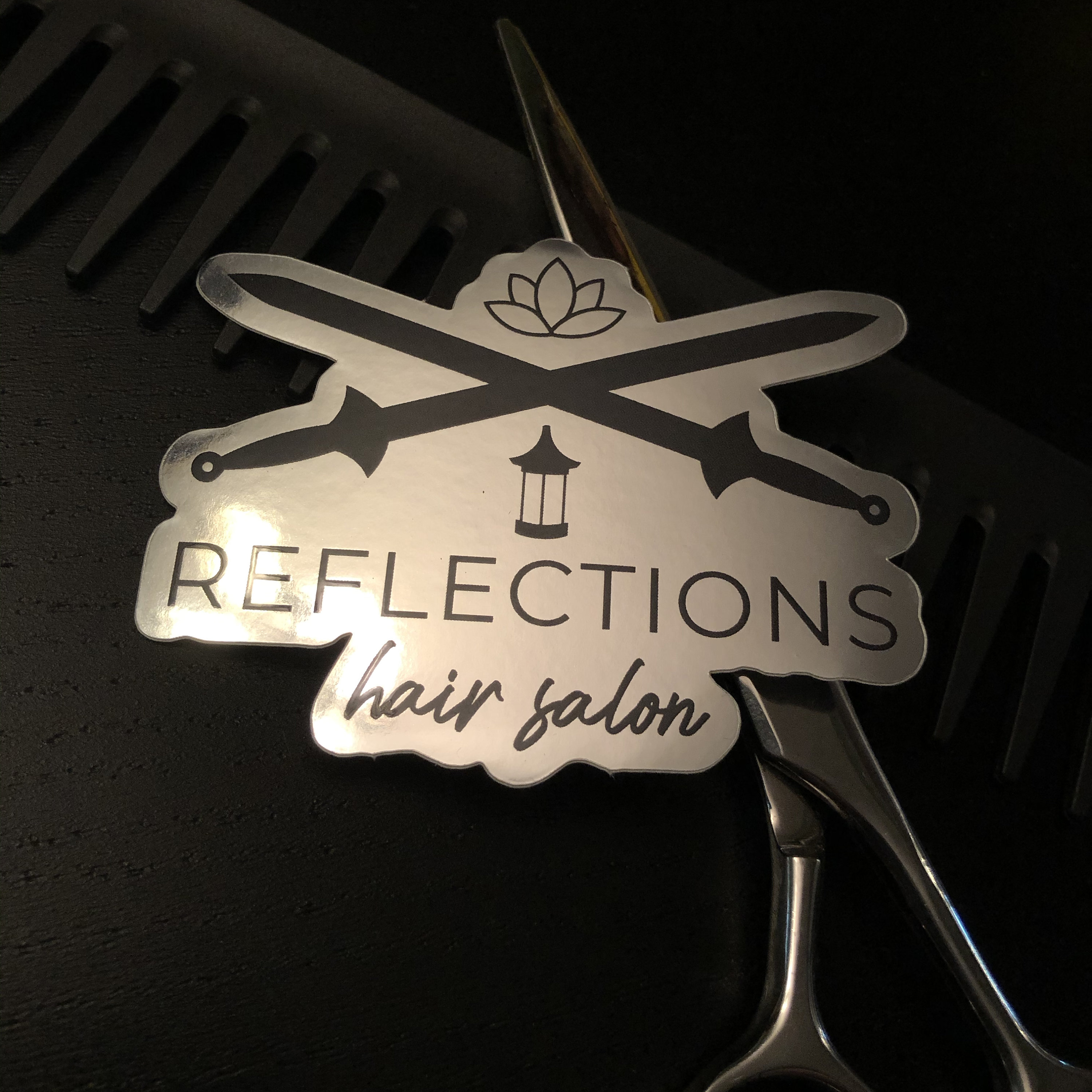 Reflections Hair Salon Sticker Etsy