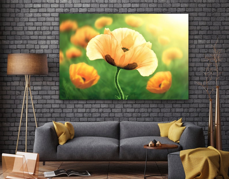 Orange Poppy Canvas Wall Art Print Framed Poppy Art Wall Etsy