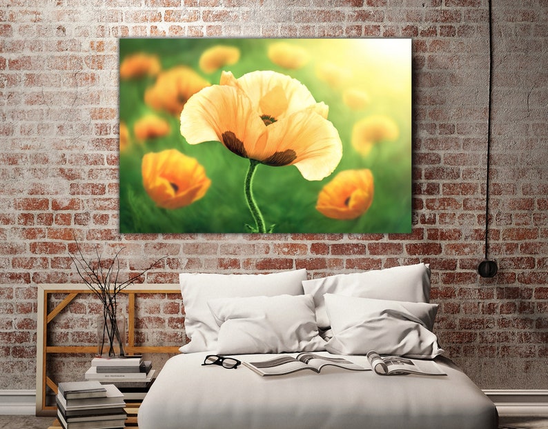 Orange Poppy Canvas Wall Art Print Framed Poppy Art Wall Etsy