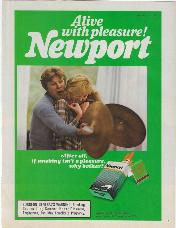 newport original cigarettes 1979 Newport Cigarettes Print Ad Alive With Pleasure Original Snowman Abloh