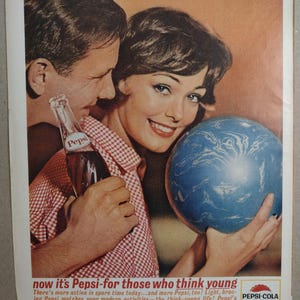Original 1963 Full Page Magazine Advertisement for PEPSI-COLA Approx. 10 1/2 X 13 1/2 inches Ships FREE!