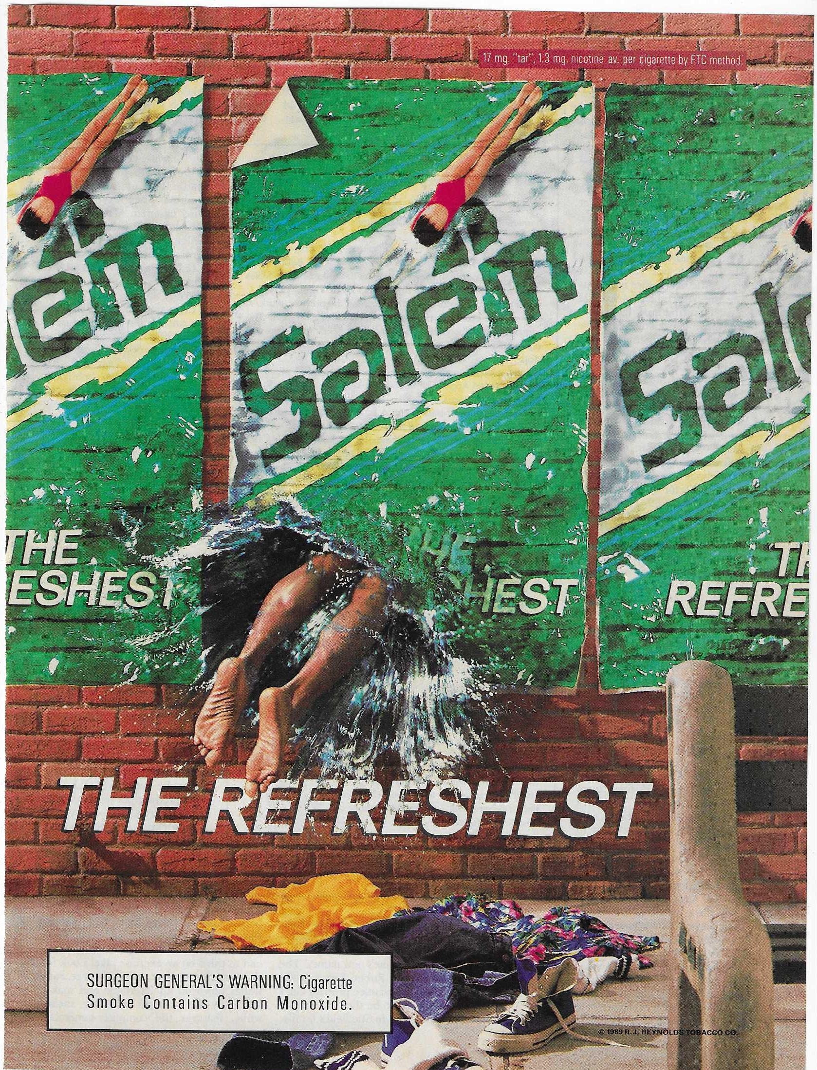 Original 1989 Full Page Magazine Advertisement for SALEM Menthol Cigarettes  8 x 11 inches Very Colorful FREE Shipping!