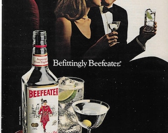 Original 1984 Full Page Magazine Advertisement for BEEFEATER GIN 8 x 11 inches FREE Shipping!