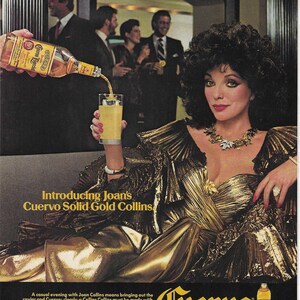 Original 1986 Full Page Magazine Advertisement for JOSE CUERVO Especial Tequila featuring Joan Collins 8 x 11 inches FREE Shipping!