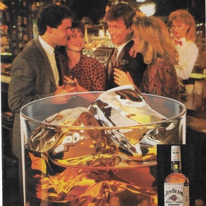 Original 1984 Full Page Magazine Advertisement for JIM BEAM Kentucky Bourbon Whiskey 8 x 11 inches Neat Graphics FREE Shipping!