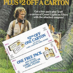 Original 1985 Full Page Magazine Advertisement for CAMEL FILTER Cigarettes w/Mail-In Coupons 8 x 11 inches FREE Shipping!
