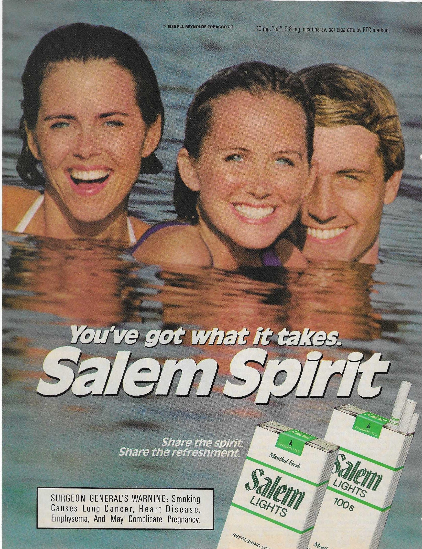 salem lights cigarettes Slim 1980s Print Advertisement (2 page) 1982 ENJOY SALEM LIGHTS CIGARETTES Vintage