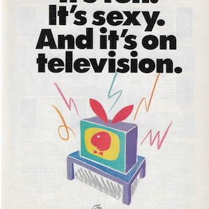 Original 1987 Full Page Magazine Advertisement for The PLAYBOY CHANNEL Cable Television Channel approx. 8 X 11 inches FREE Shipping!