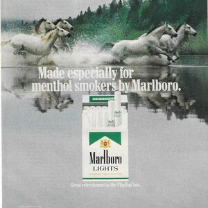 Original 1989 Full Page Magazine Advertisement for MARLBORO MENTHOL Cigarettes 8 x 11 inches FREE Shipping!