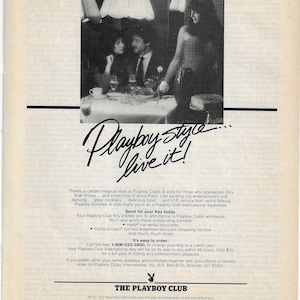 Original 1985 Full Page Magazine Advertisement For The PLAYBOY CLUB 8 x 11 inches FREE Shipping!
