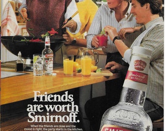 Original 1984 Full Page Magazine Advertisement for SMIRNOFF VODKA 8 x 11 inches FREE Shipping!