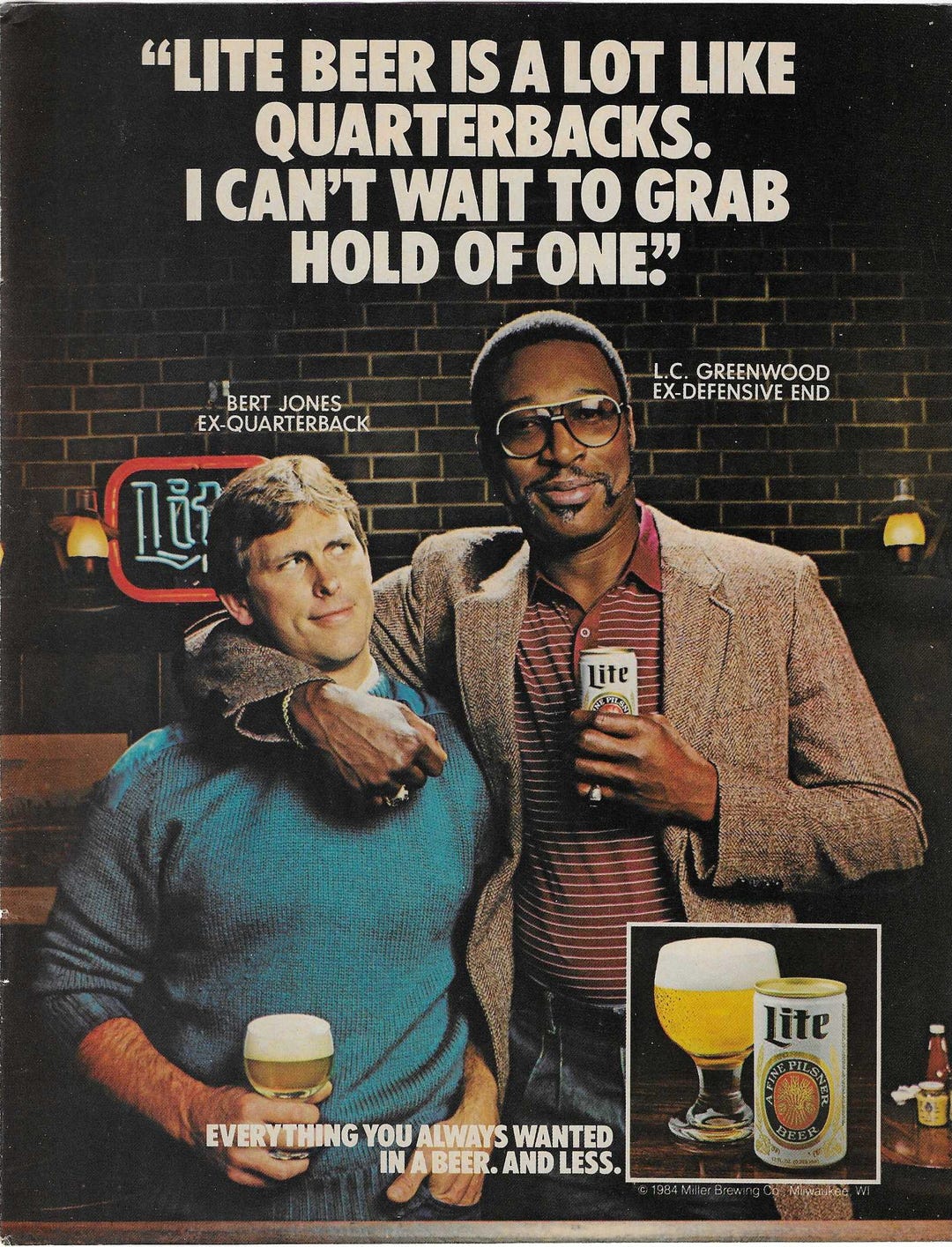 Original 1984 Full Page Magazine Advertisement for MILLER