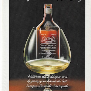 Original 1985 Full Page Magazine Advertisement for SAUZA CONMEMORATIVO Tequila 8 x 11 inches Free Shipping!