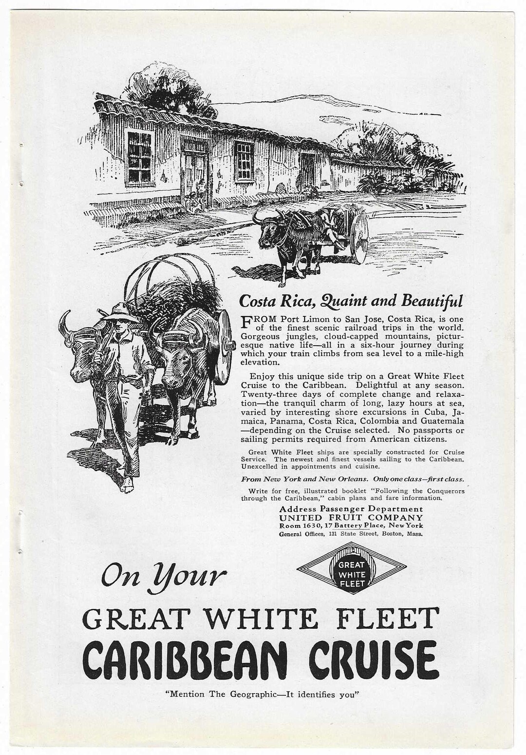 Original 1921 Full Page Magazine Advertisement Great White Fleet original-1921-full-page-magazine-advertisement-great-white-fleet
