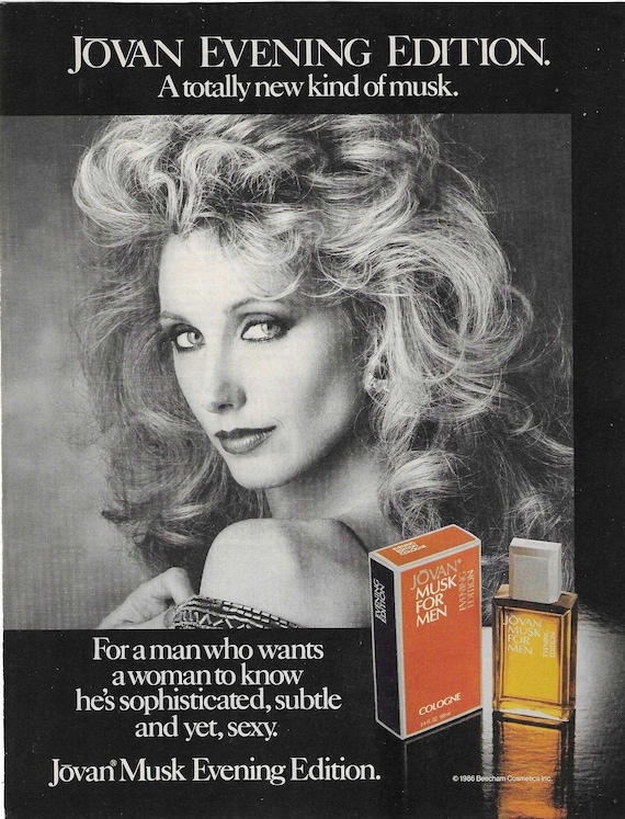Original 1986 Full Page Magazine Advertisement for Jovan Musk for