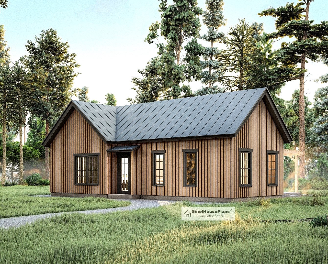 Ranch Style Cottage Plan: 3 Bed, 2 Bath, 1204 Sq Ft (PDF Downloadable ...