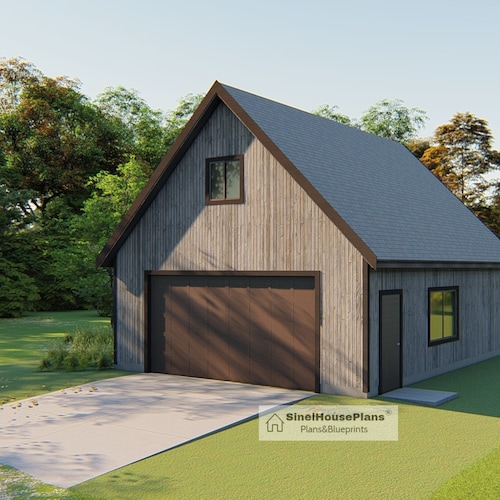 2car 2story Garage Plan Package 24' X 30' Complete Etsy