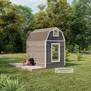 8&#39;x10&#39; Small Cabin Plan with Loft: Shed Building Blueprints (PDF)