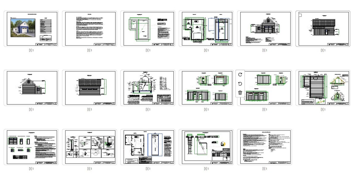 1-car Garage Plan With Storage and Loft, Gable Garage Architectural ...