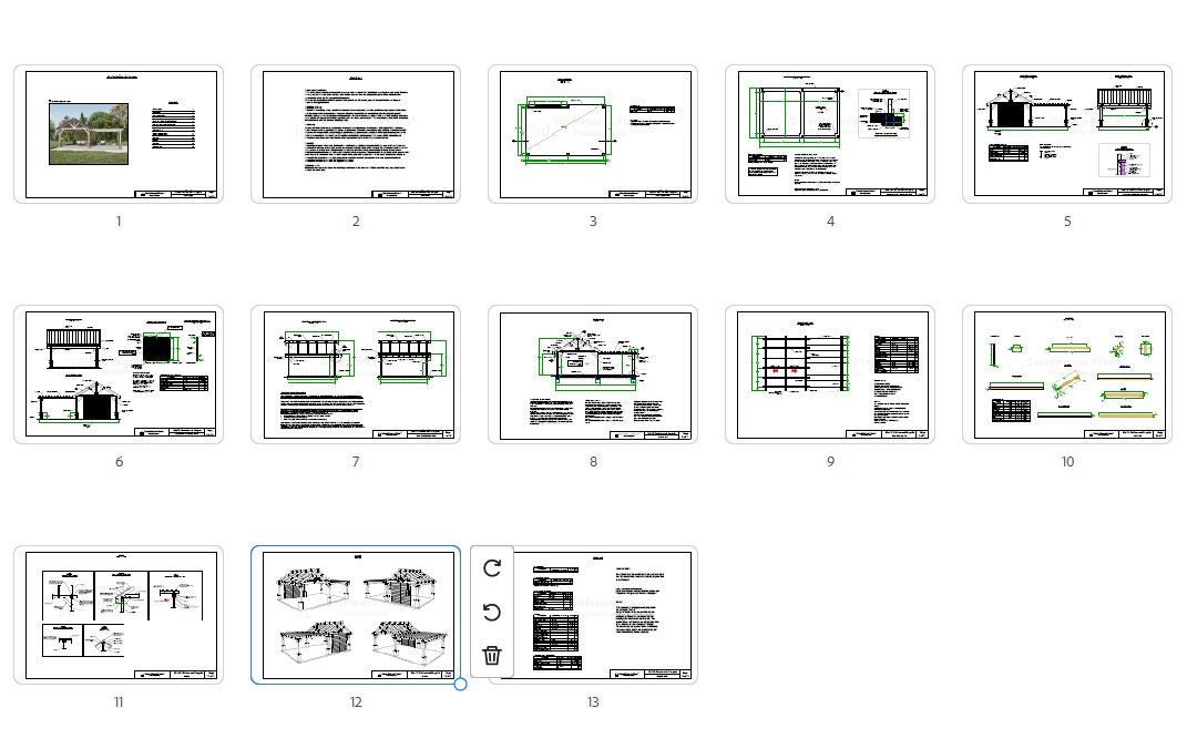 26'x16' Pavilion With Pergola Plans, Outdoor Gazebo Blueprints - Etsy