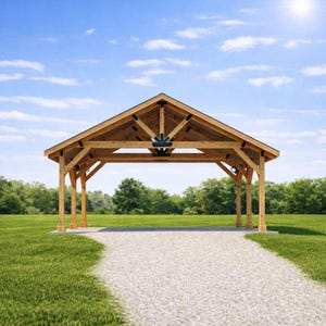 30'x20' Traditioneller Carport-Plan: DIY Giebel Holzrahmen Pavilion Blueprints (PDF)
