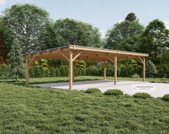 4 Carport-plannen, 18' x 36' Lean to Pavilion-blauwdrukken