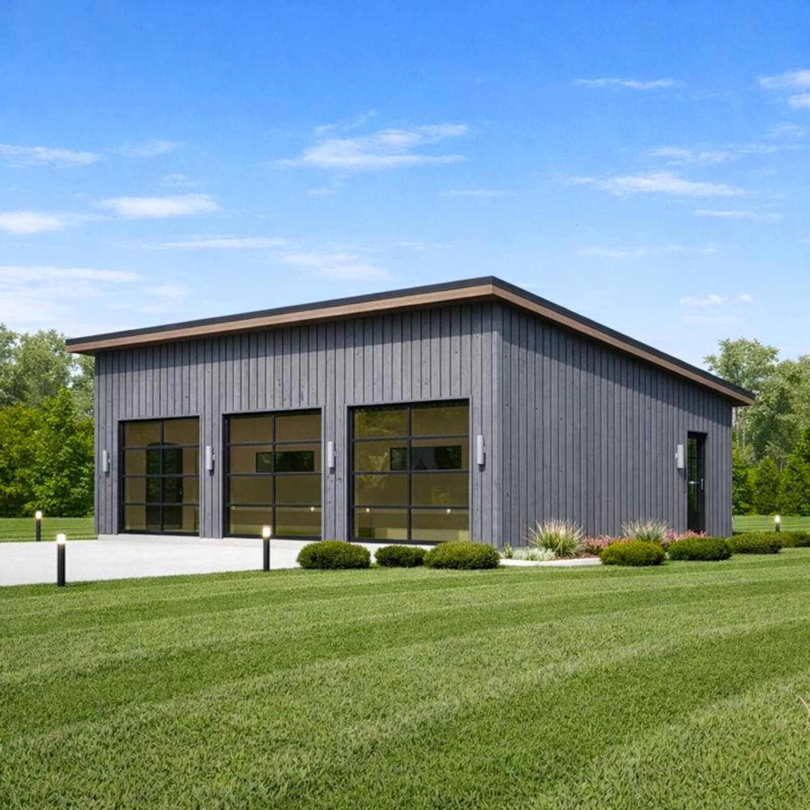 Modern 3 Car Garage Plans-triple Garage Design Blueprints - Etsy