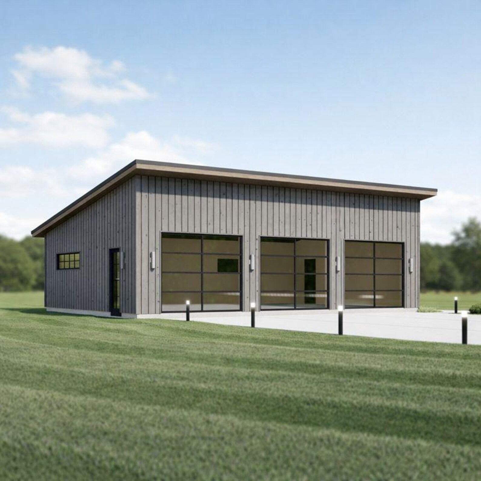 Modern 3 Car Garage Plans-triple Garage Design Blueprints - Etsy