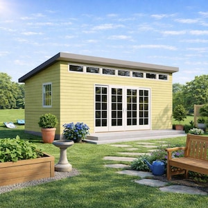 Modern 16'x24' Shed Plans: Backyard Studio, Garden Storage (PDF Download)